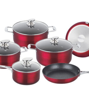 Набор кастрюль Royalty Line RL-FM10C Shiny Red 10 предметов