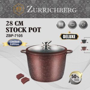 Алюминиевая кастрюля с мраморным покрытием Zurrichberg ZBP-7105 Burgundy