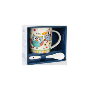 Кружка с ложкой Milika Owls Color 350 мл M0520-NM-12-C