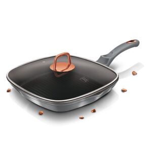 Пательня гриль з антипригарним покриттям і кришкою 28 см Berlinger Haus Moonlight Edition BH-6005
