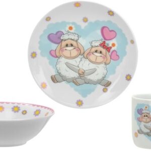 Baby set dining room crockery Limited Edition Happy Lambs of 3 items (C558)