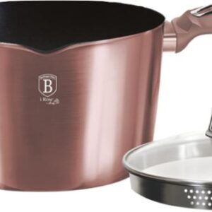 Алюминиевая кастрюля со стеклянной крышкой 6,0 л Ø24х15,7 см Berlinger Haus I-Rose Edition BH-6038