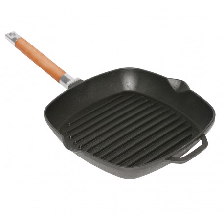 Чавунна гриль Пательня 26 см зі знімною ручкою Биол 1026