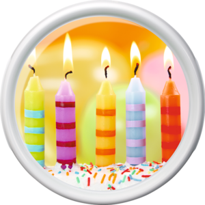Поднос круглый Emsa Rotation Birthday candles 30 х 30 см Белый с рисунком (EM512517)