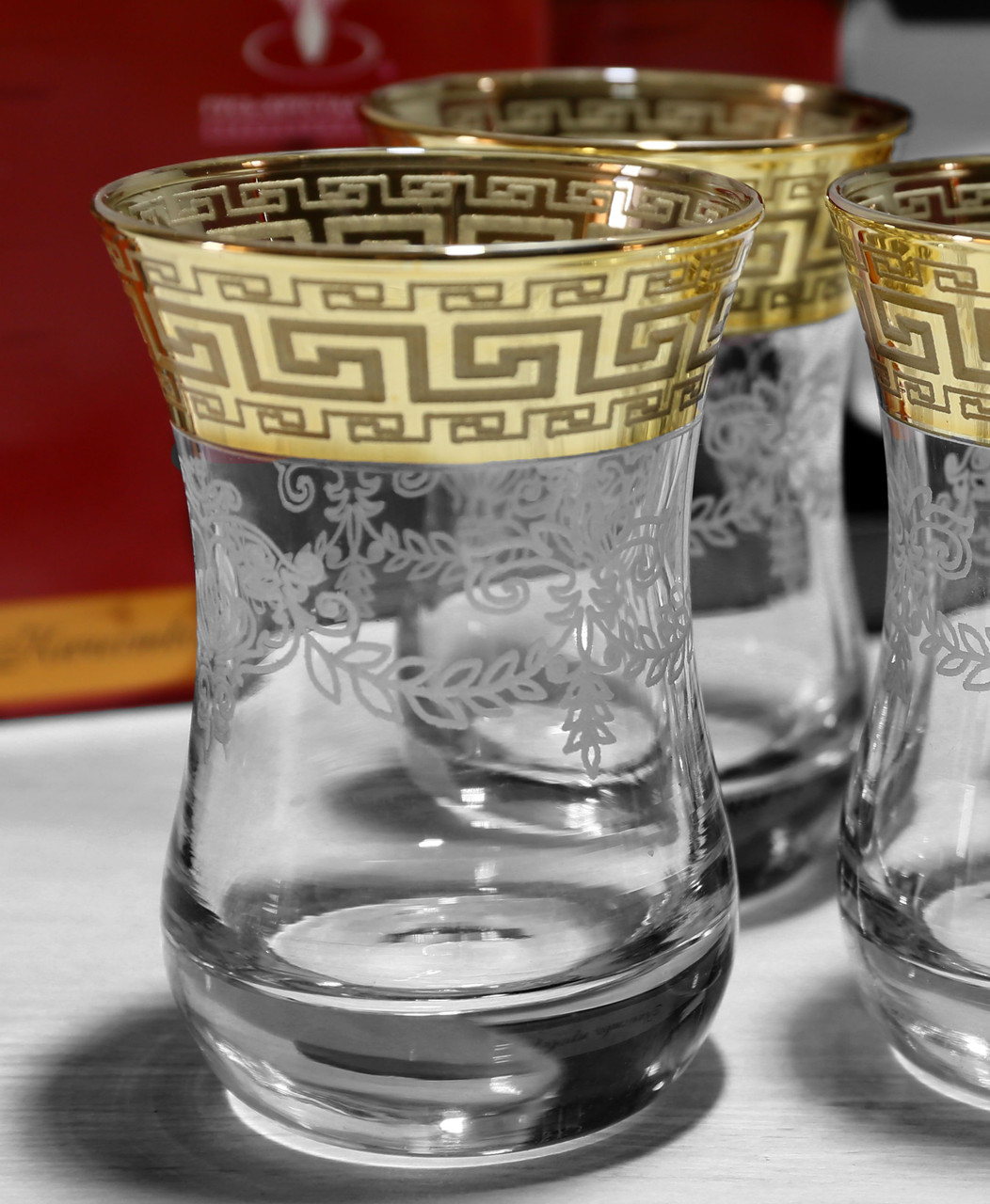 Set glasses for tea 100 ml / 6 PC Goose Crystal Baroque EAV63-561