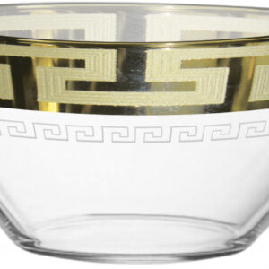 Salad bowl 19 cm Goose crystal Greek pattern EAV03-1326