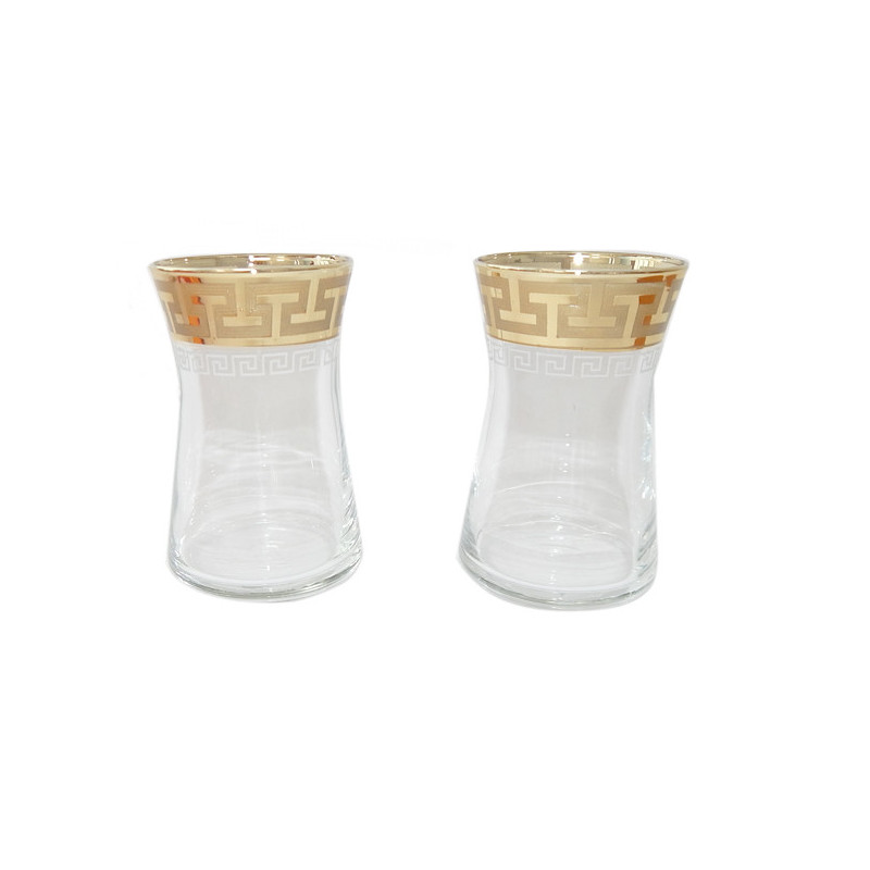 Set glasses for tea 165 ml / 6 PC Goose Crystal Greek pattern EAV03-361