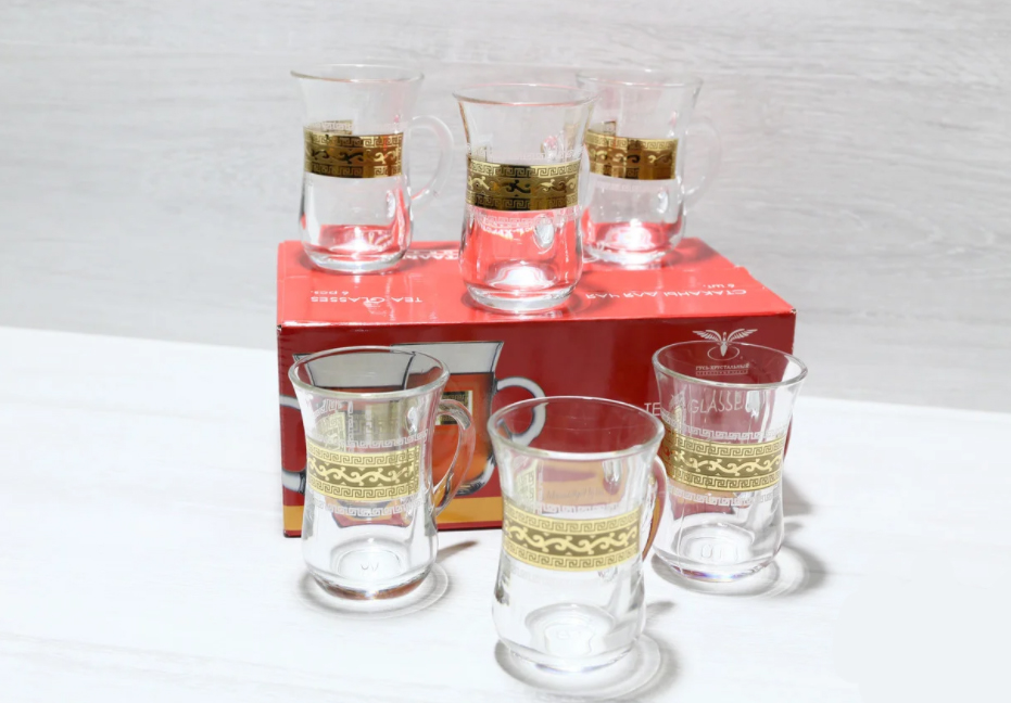 Set glasses for tea from handle 140 ml 6 PC Goose Crystal Versace EAV08-5411