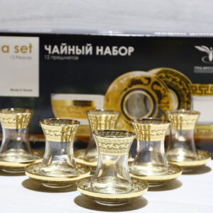 Набор чайный 12 предметов (чашка 100 мл + блюдце) Гусь Хрустальный Версаче EAV08-561/4201