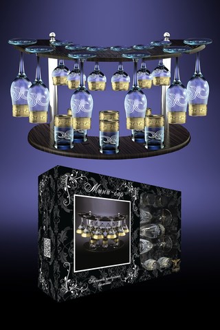Set 19 items Goose crystal Greek pattern GE03-160/164/837-БС