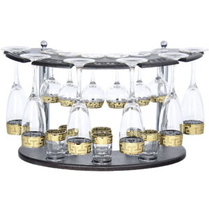 Set glasses 19 items Goose crystal Greek pattern GE03-1687/1801/837-БС