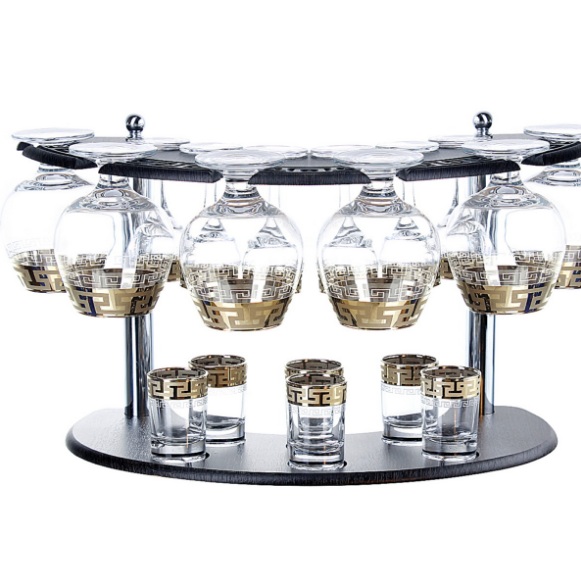 Set 19 items Goose crystal Greek pattern GE03-188/164/837-БС