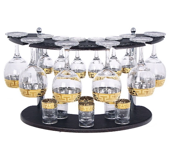 Set 19 items Goose crystal Greek pattern GE03-411/134/837-БС