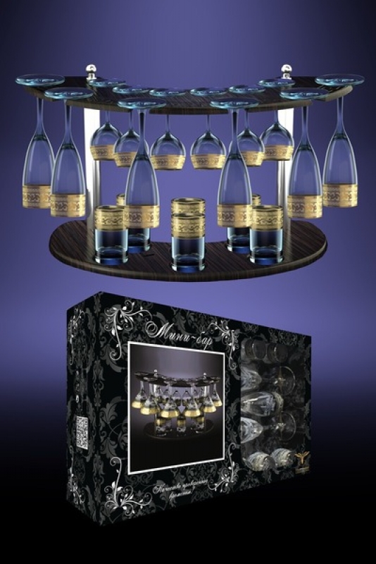 Set 19 items Goose crystal Greek pattern GE08-1687/1801/837-БС