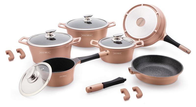 Набір посуду 14 предметів Royalty Line RL-ES1014M COPPER