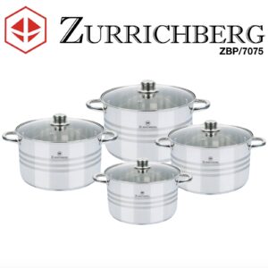 Набор кастрюль из нержавеющей стали Zurrichberg 8 предметов ZBP-7075