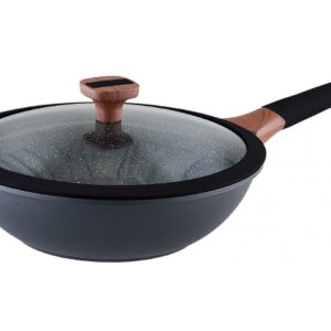 Пательня WOK з кришкою VINZER Greblon Induction Line 28 см 50505