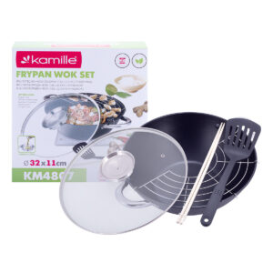 Казан чавунний Kamille Wok з антипригарним покриттям 4,5 L KM-4807MR