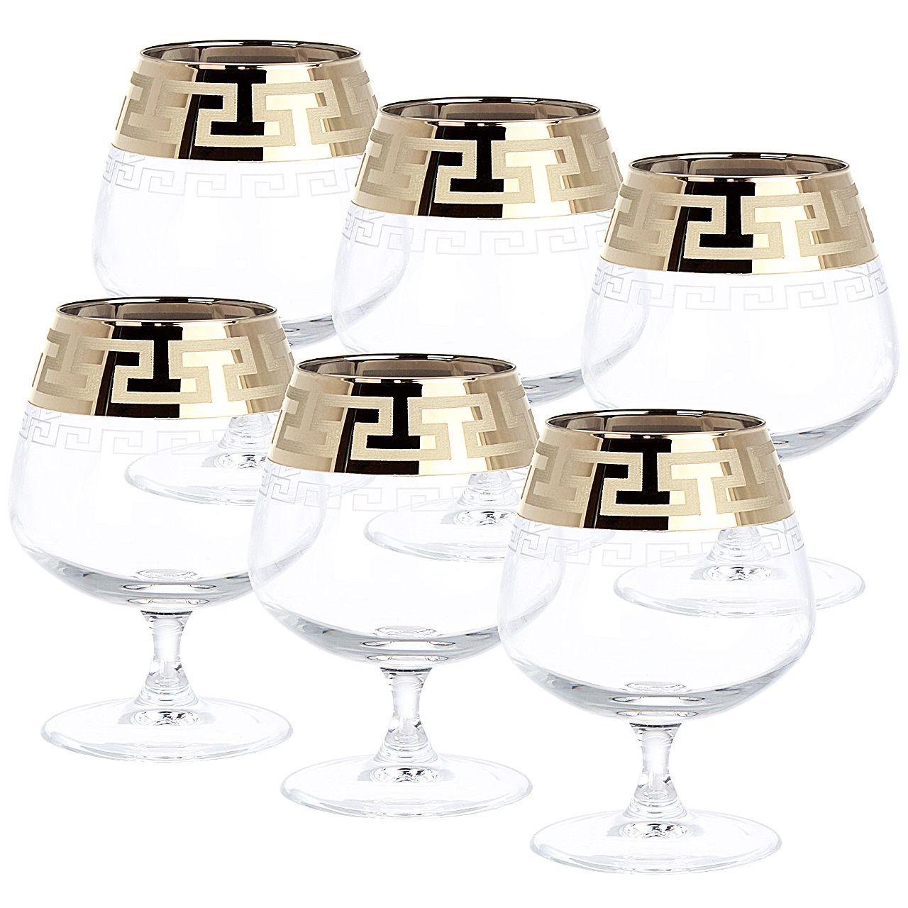 Set glasses for brandy Greek pattern 6 PC 400 ml PROMSIZ EAV03-188
