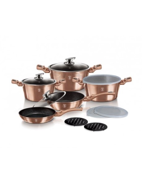 Набор посуды 13 пр. Berlinger Haus Metallic Line ROSE GOLD Edition BH-7029