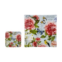 Блюдо VIVA BUNCH ROSY /НАБОР/ квадр./1x30 см, 2x15 см в уп. (S3120E/3-P064)