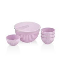 Salad bowl plastic BAGER BG-449/НАБОР/2л+4*0.2л MIX (BG-449)