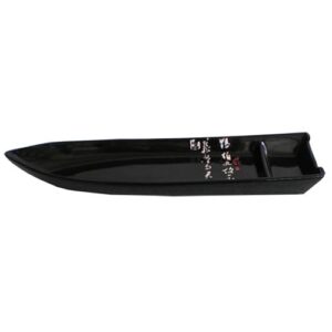 Блюдо лодочка 35x10x4см (чёрное) Mitsui 24-21-222