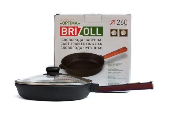 Пательня чавунна з кришкою Optima Bordo 260х65.5 мм Brizoll O2660-P2-C