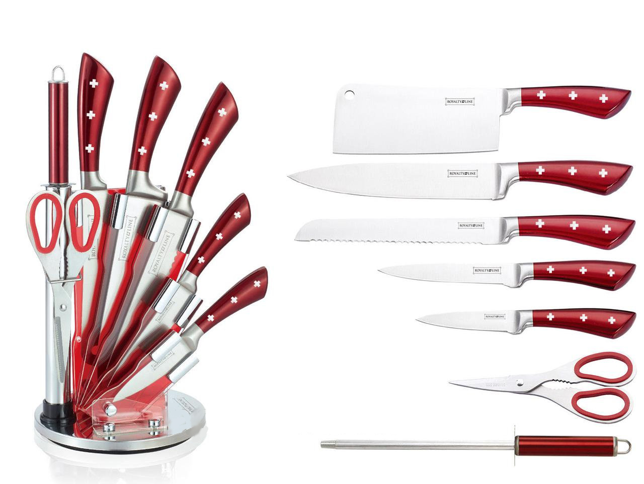 Set knives on stand 8 items Royalty Line RL-KSS820