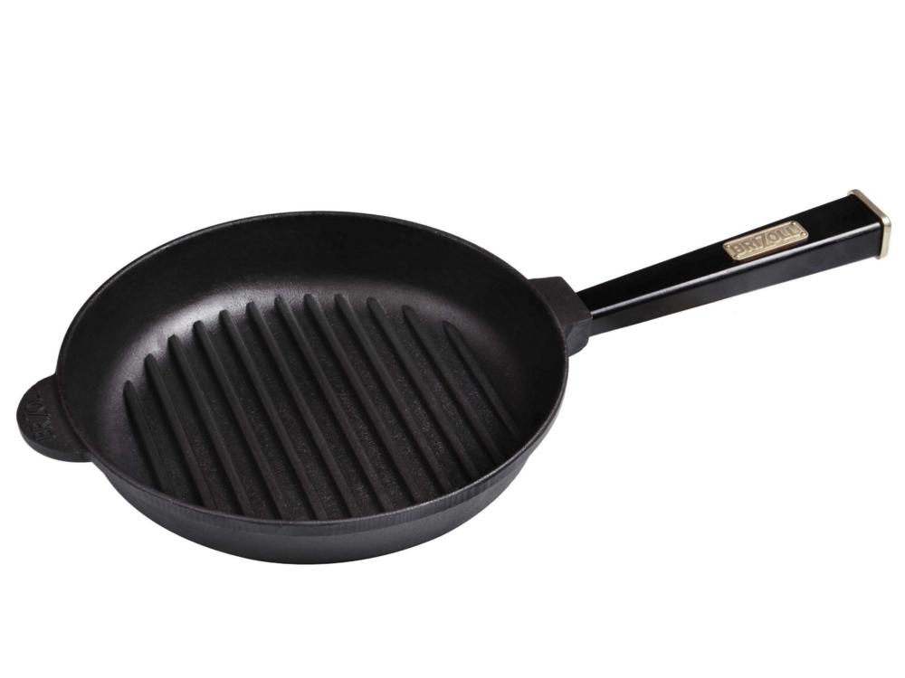 Сковорода чугунная гриль 260х54,5 мм Brizoll Optima-Black O2640G-P1