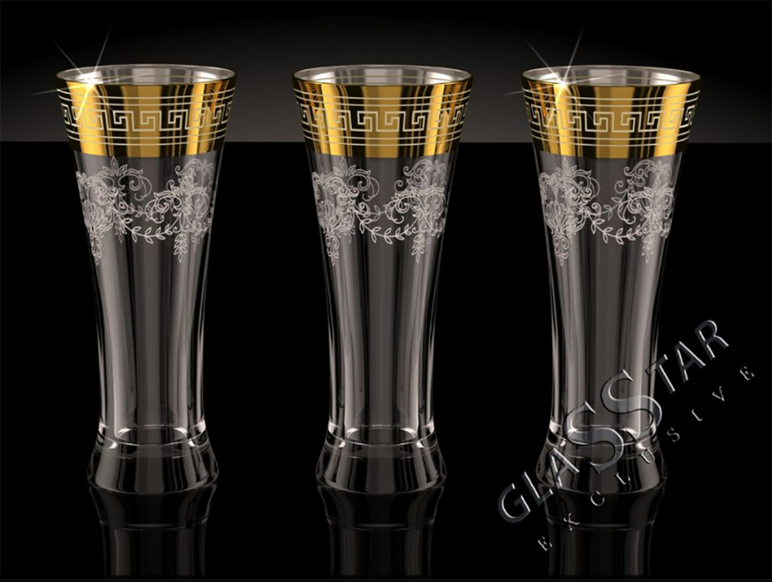Set 3 glasses for beer 320 ml Baroque Glasstar GN199