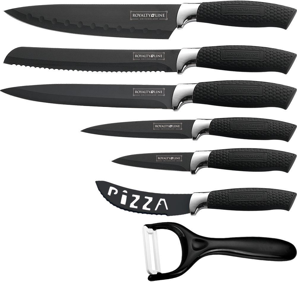 Набор Ножей 7 Едениц ROYALTY LINE RL-BLK6-W