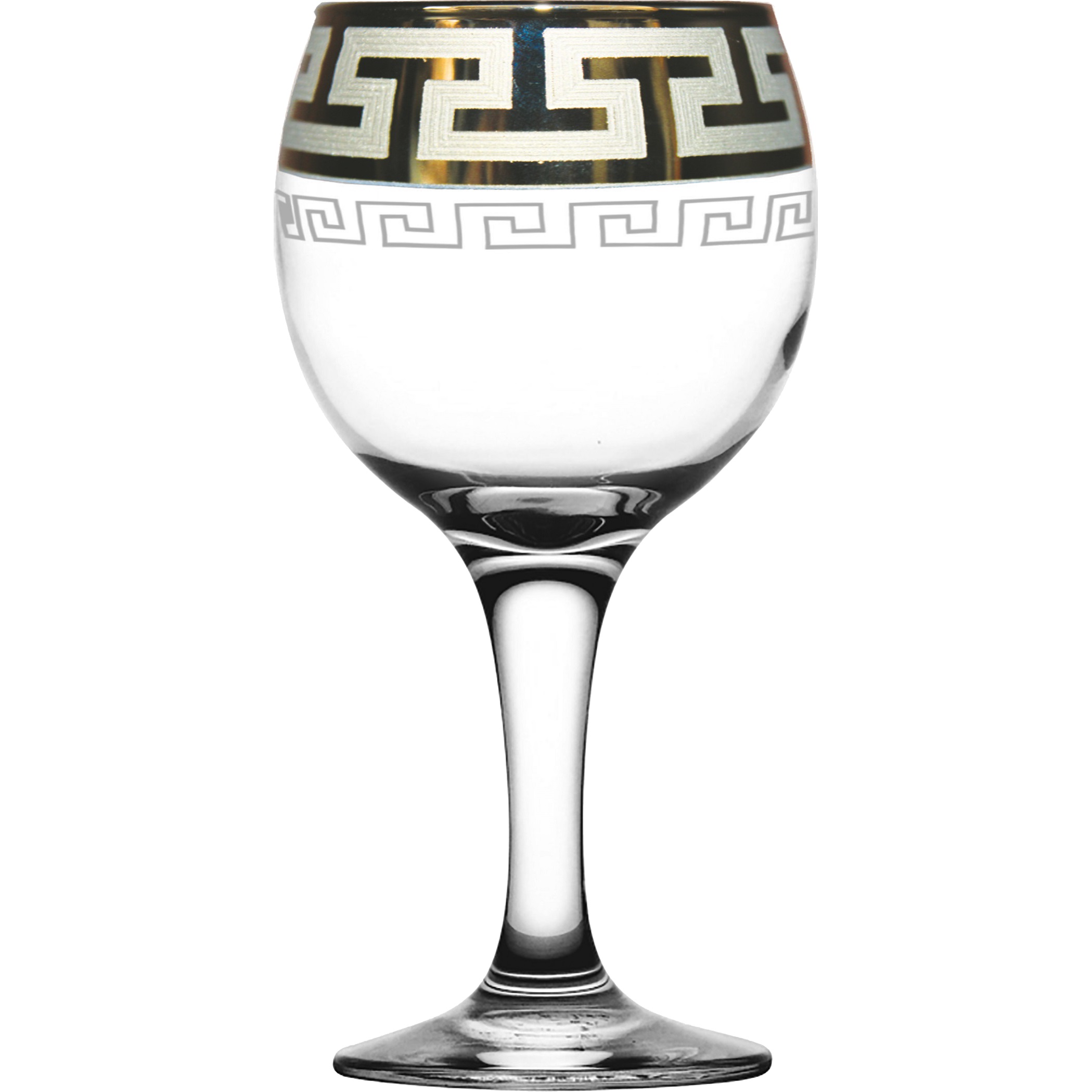 Set glasses for wine 260 ml 6 PC Goose crystal Greek pattern GE03-411