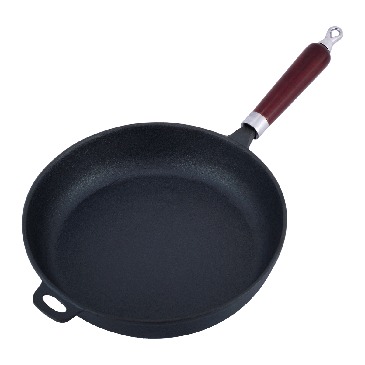 Pan cast iron 28,5 cm from wood handle Kamille KM-4812V