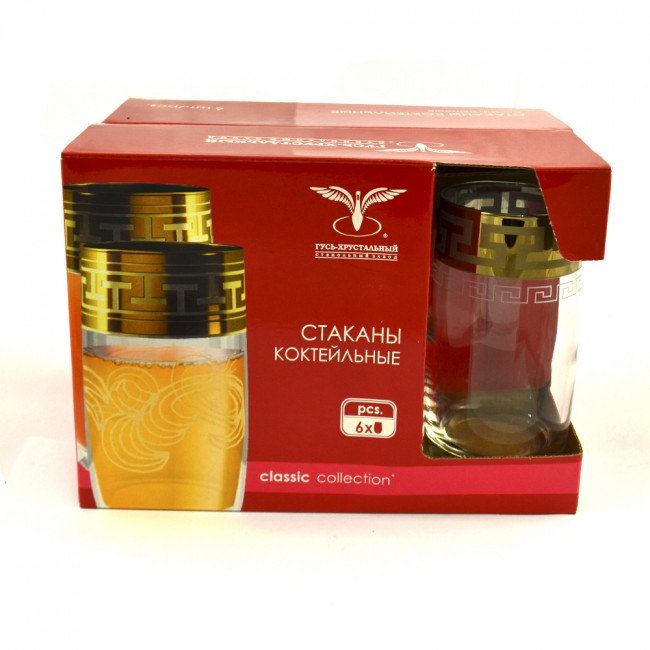 Set glasses Greek pattern 330 ml 6 PC Goose Crystal GE03-809/S