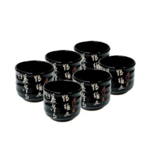 Чашка 6шт без ручок (чорна) Mitsui 24-21-253