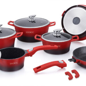 Набор кастрюль Royalty Line RL-ES2014M Red/Black 14 предметов