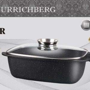 Гусятница 32x20.5x10 см с кованного алюминия с мраморным покрытием Zurrichberg ZBP-7102 Black