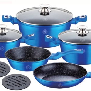 Набір посуду 10 предметів Meisterklasse Royal Blue Edition Metallic Line MK-1044