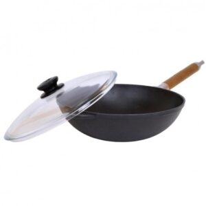 Wok pan cast iron from handle and cover 24 cm Биол 1524С