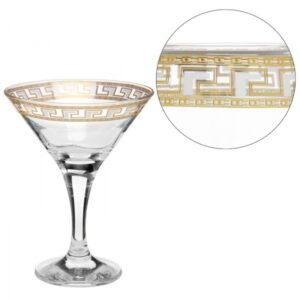 Set glasses for Martini 170 ml 6 PC Goose crystal Greek pattern EAV03-410