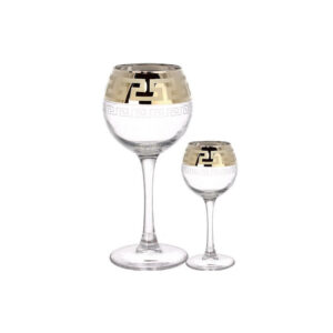 Set glasses and shots 12 items Goose crystal Greek pattern EAV03-411/134