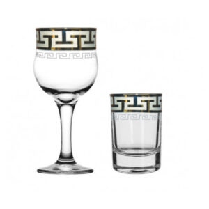 Set glasses 12 items Goose crystal Greek pattern GE03-163/837