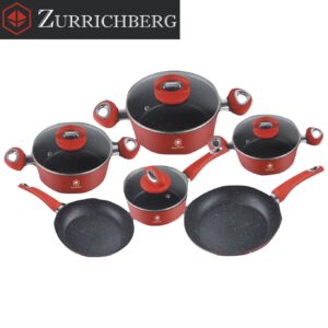 Set crockery from marble coated ZBP-7154 red