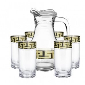 Set jug + glasses Greek pattern Goose crystal EAV03-3944/402