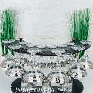 Set glasses 19 etc decoration from picture Greek pattern Goose Crystal SE03-410/164/837-БС Write-down