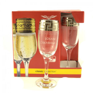 Set glasses for champagne Greek pattern 190 ml 6 PC PROMSIZ GE03-419