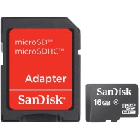 карта памяти SANDISK microSDHC 16GB Class 4 + SD адаптер