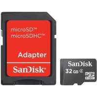 карта памяти SANDISK microSDHC 32GB Class 4 + SD адаптер