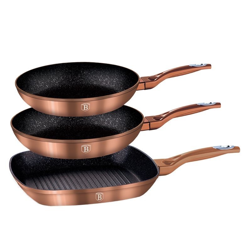 Набор сковородок Berlinger Haus Metallic Line Rose-Gold 3 предмета BH-1279